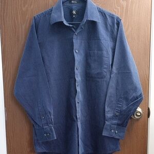 Calvin Klein Men's Blue Striped Shirt Size L